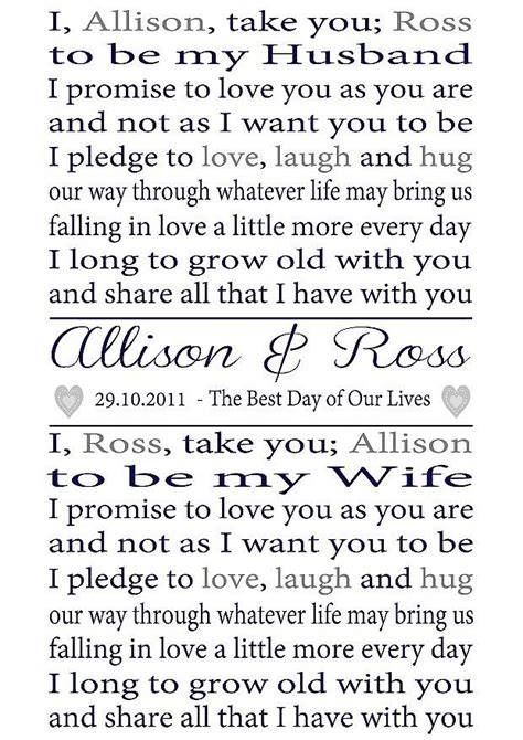 Personalised Wedding Vows Print By Lisa Marie Designs