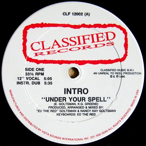 Intro – Under Your Spell (1990, Vinyl) - Discogs