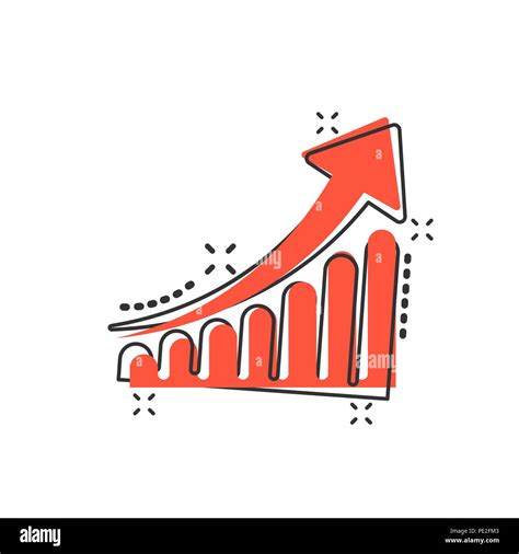 Vector cartoon growth chart icon in comic style. Grow diagram sign illustration pictogram ...