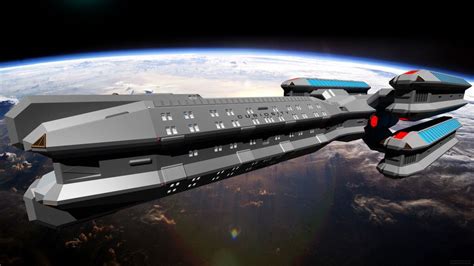 an artist's rendering of a space ship flying over the earth