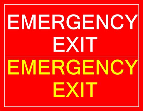 Printable Emergency Exit sign | Templates at allbusinesstemplates.com