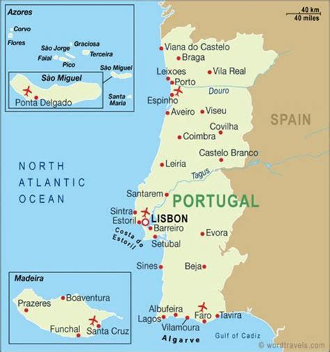 Portugal airports map - Map of airports in Portugal (Southern Europe ...