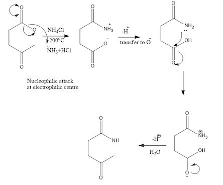 Succinic anhydride yields the cyclic imide succinimide when heated with ...