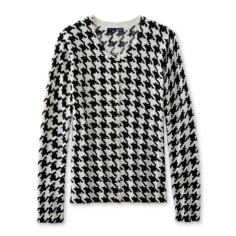 Basic Editions Women's Cardigan Sweater - Houndstooth - Clothing - Women's Clothing - Women's ...