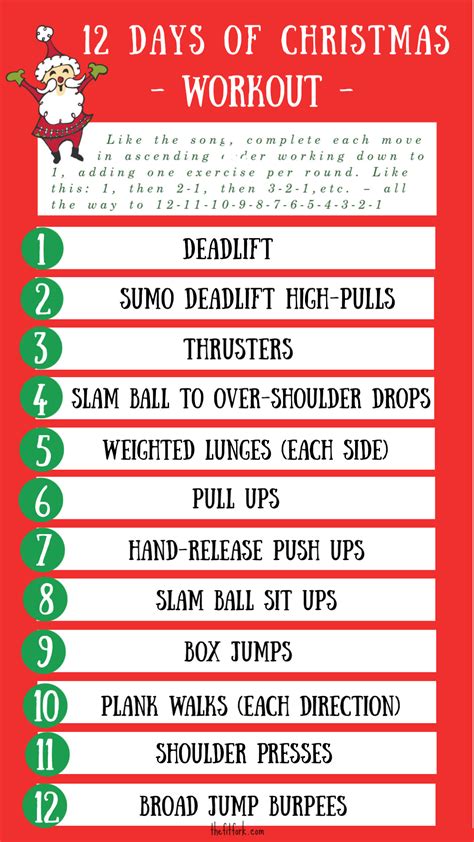 12 Days of Christmas Workout | Gym & Home Versions | thefitfork.com