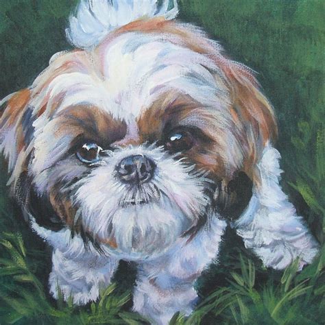 SHIH TZU Dog Art Portrait PRINT of Lashepard Painting 8x8 - Etsy | Art ...