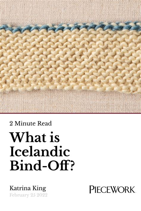 What is Icelandic Bind-Off? | PieceWork