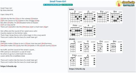 Hợp âm: Small Town Girl - cảm âm, tab guitar, ukulele - lời bài hát | chords.vip