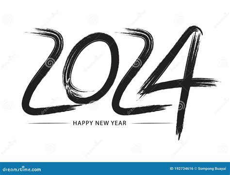 2024 Text Logo. Hand Sketched Numbers of New Year. New Year 2023 Lettering . Vector Template ...