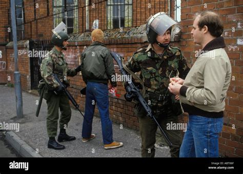 The Troubles Northern Ireland 1980s Catholic youth British Army Stock ...