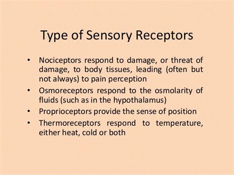 Sensory receptors