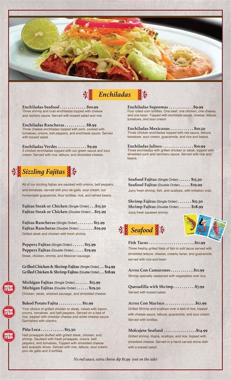 Menu at Pepper's Mexican Grill. Tecumseh restaurant, Tecumseh