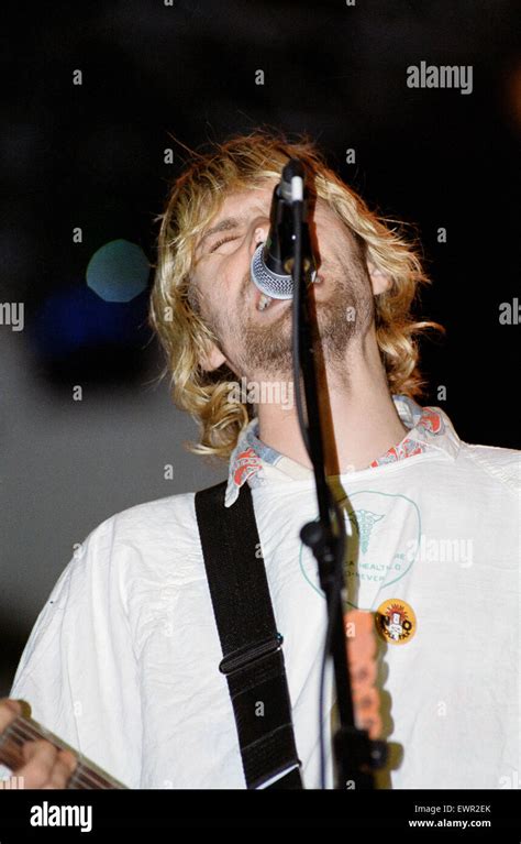 Kurt Cobain, lead singer of Seattle-based grunge rock group Nirvana, on ...