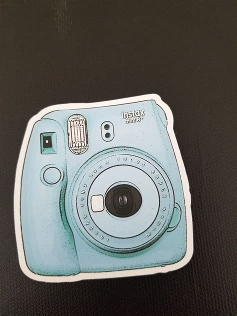 2 blue Polaroid camera stickers | Etsy