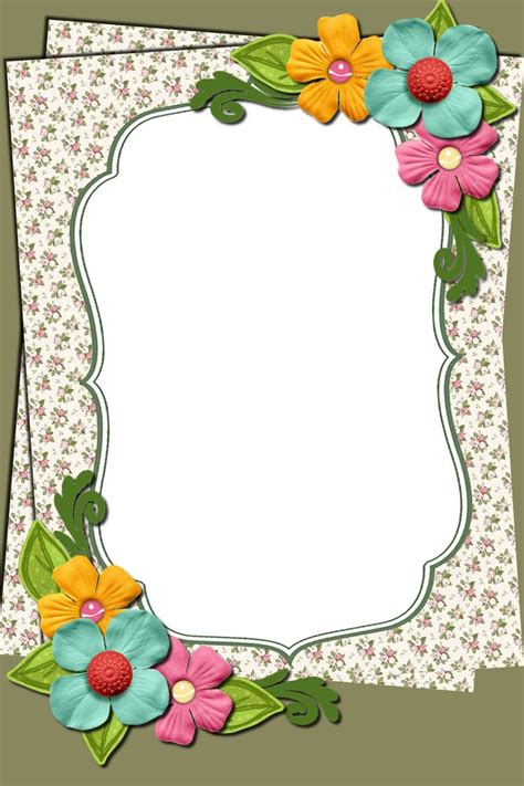 Decorative PNG Frame | Page Borders Design, Framed Floral | Colorful borders design, Floral ...