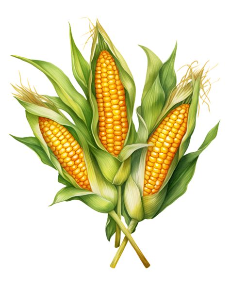 Corn Cob Watercolor Clipart AI Generated 25005236 PNG
