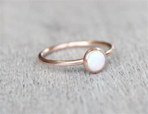 Rose Gold Opal Ring // 14k Rose Gold Filled Opal Ring // - Etsy