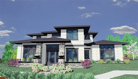 Prairie Style House Plan - 85014MS | 2nd Floor Master Suite, CAD Available, Contemporary, Corner ...
