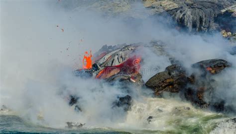 Kilauea Volcano Lava Flow stock photo. Image of bigislandhawaii - 80884918