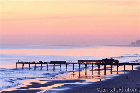 Sunglow Pier at Sunrise, Daytona Beach Florida, Sunset, Beach Decor ...