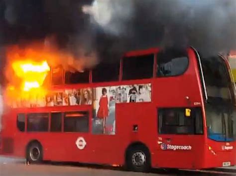 Arson suspected after double-decker bus catches fire in Lewisham | The Independent