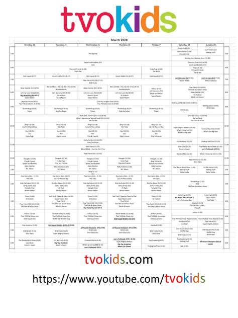 TVOkids Schedule