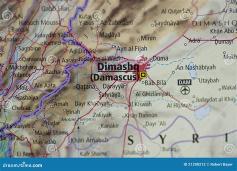 Damascus Map Stock Photography - Image: 21200212