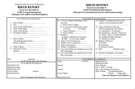 Birth Certificate form for Odisha