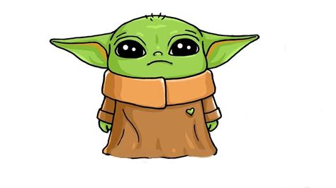 How To Draw A Baby Yoda Step By Step Easy - Askworksheet