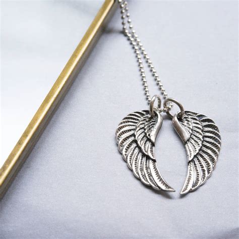 Medium Silver Wing Necklace By Silver Service Jewellery | notonthehighstreet.com