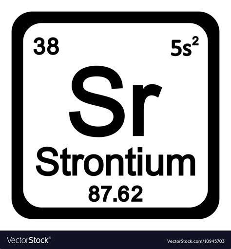 Periodic table element strontium icon Royalty Free Vector