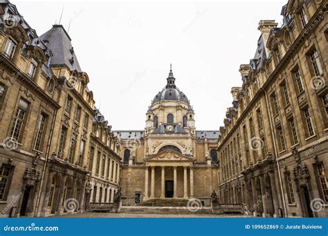 Sorbonne University in Paris Stock Image - Image of statue, exterior ...