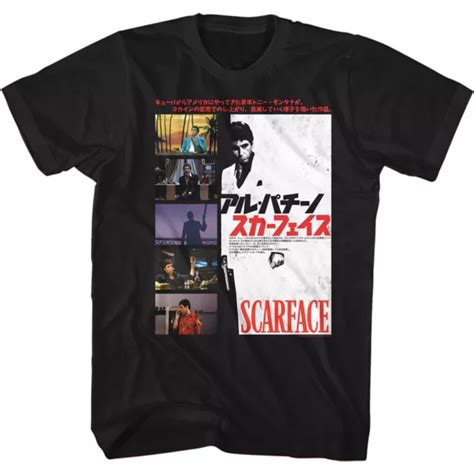 SCARFACE MOVIE SCENES Japanese DVD Cover Poster Men's T Shirt Cuban ...