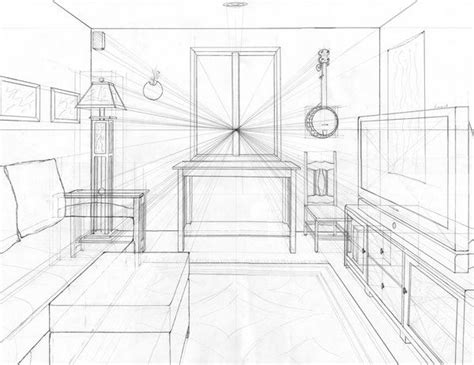 How To Draw One Point Perspective Interior Design | Psoriasisguru.com