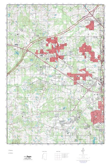 MyTopo Clinton, Mississippi USGS Quad Topo Map