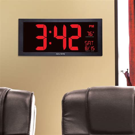 Large Atomic Digital Wall Clock With Indoor Outdoor Temperature And ...