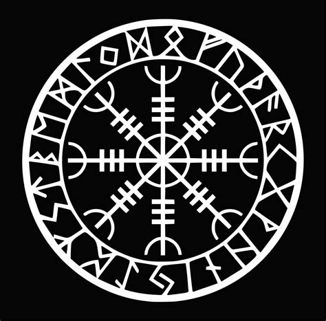 Helm of Awe in Runes Vinyl Decal | Aegishjalmr Decal | Helm of Terror Sticker | Viking Symbol ...