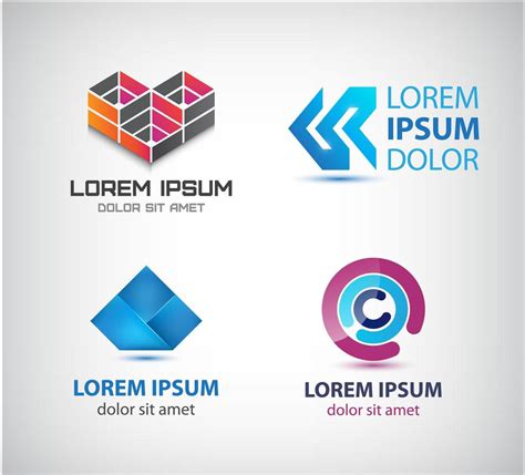 Vector set of abstract shapes, logos, icons isolated. 4810553 Vector ...