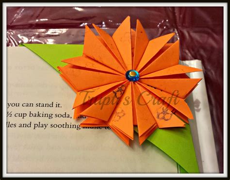 Trupti's Craft: Origami Flower Corner Bookmark