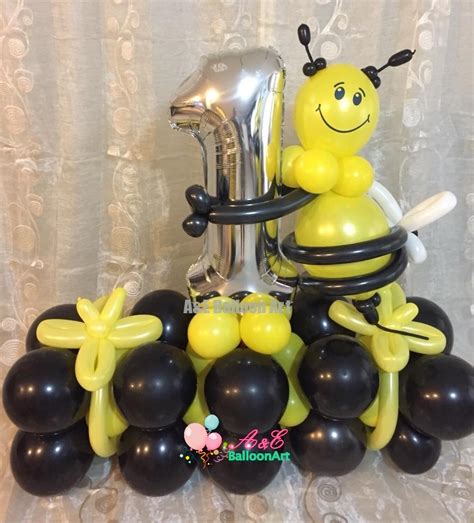 Number 1 Design Yellow & Black With Bee - A&E BalloonArt