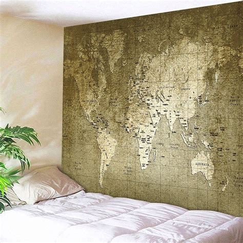 [47% OFF] Retro World Map Wall Hanging Tapestry | Rosegal