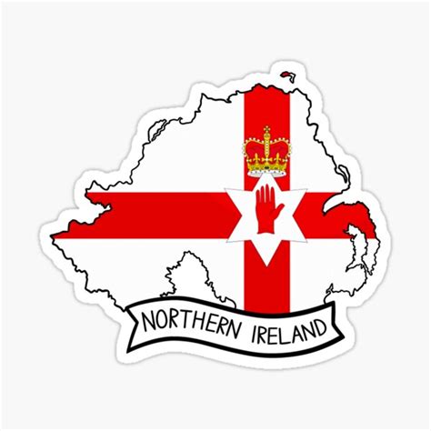 "Northern Ireland Flag Map Sticker" Sticker for Sale by Drawingvild ...