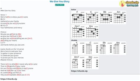 Hợp âm: We Give You Glory - cảm âm, tab guitar, ukulele - lời bài hát | chords.vip