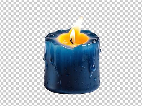 Premium PSD | Blue candle with a yellow flame