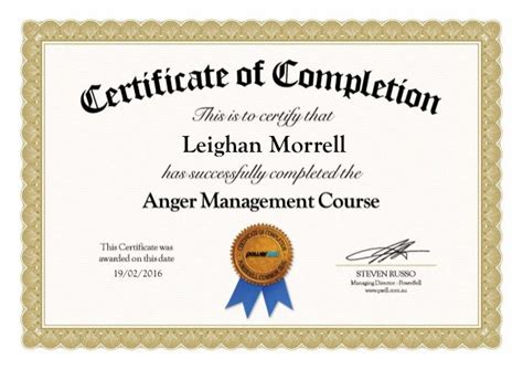 dentrodabiblia: anger management completion certificate