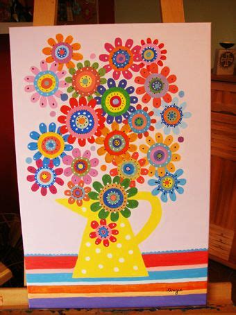 sunny flower painting | Flower painting, Painting, Art show