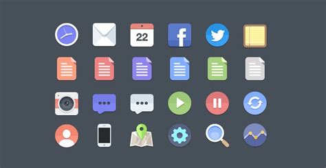 24 Flat Icons (PSD) Free Icon Download | FreeImages