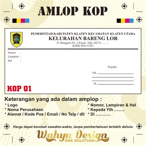 Jual Amplop BESAR KOP SURAT MENYURAT (23 x 11 cm) Indonesia|Shopee ...