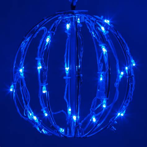 Blue LED Christmas Light Ball, Fold Flat Blue Frame