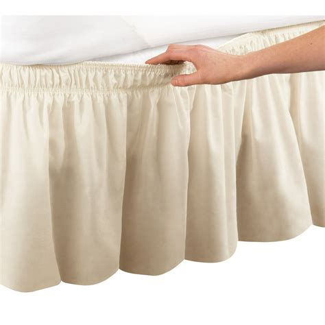 Wrap Around Bed Skirt, Easy Fit Elastic Dust Ruffle, Twin/Full, Ivory - Walmart.com - Walmart.com